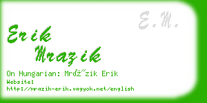 erik mrazik business card